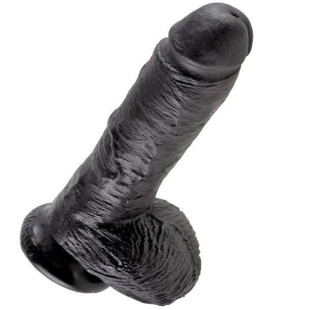 Pipedream King Cock sort dildo med kugler 20,3 cm