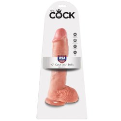 Pipedream King Cock dildo med kugler 26,5 cm lys