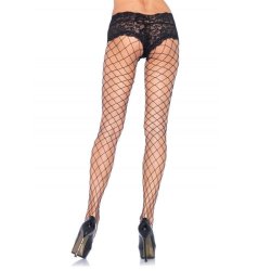 Leg Avenue diamond net pantyhose with sexy lace S