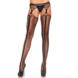 Leg Avenue net suspender with decorative oval seams S