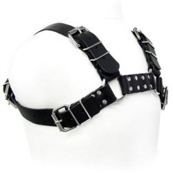 Leather Body sort tyr hund harness 