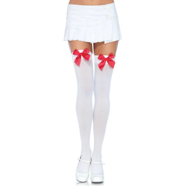 Leg Avenue nylon stocking over the knee white/red one size