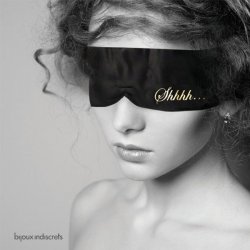 Bijoux black blindfold "shhhh" tekst