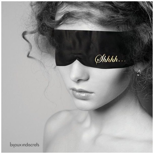 Bijoux black blindfold "shhhh" tekst