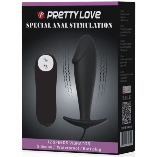Pretty Love bottom silikone anal plug 12 vibrationsformer