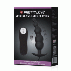 Pretty Love bottom silikone ribbed plug 12 vibration