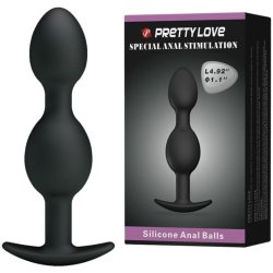 Pretty Love bottom silikone anal balls 12,5 cm sort
