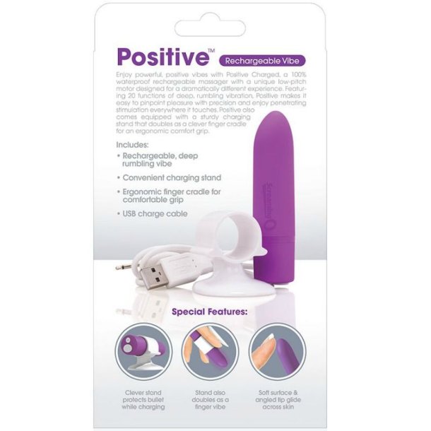 Screaming O genopladelig massager positiv lilla