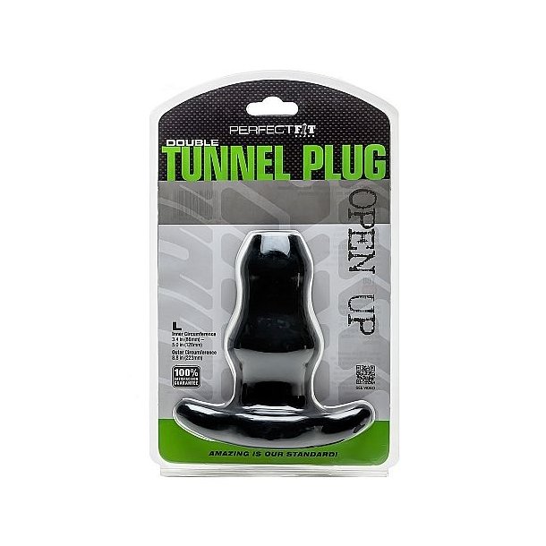 Perfect Fit dobbelt tunnelplug L stor sort