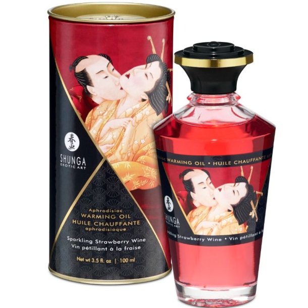 Shunga varmende glidecreme olie jordb�rvin 100 ml