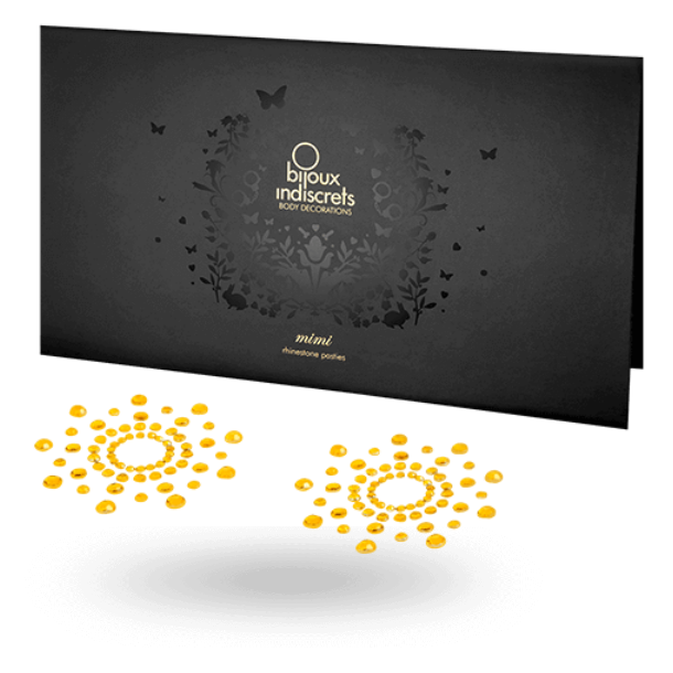 Bijoux Mimi gold rhinestone nipplecovers 2 stk 