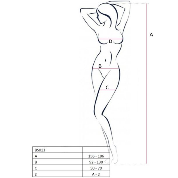 PASSION BS013 bodystocking hvid one size