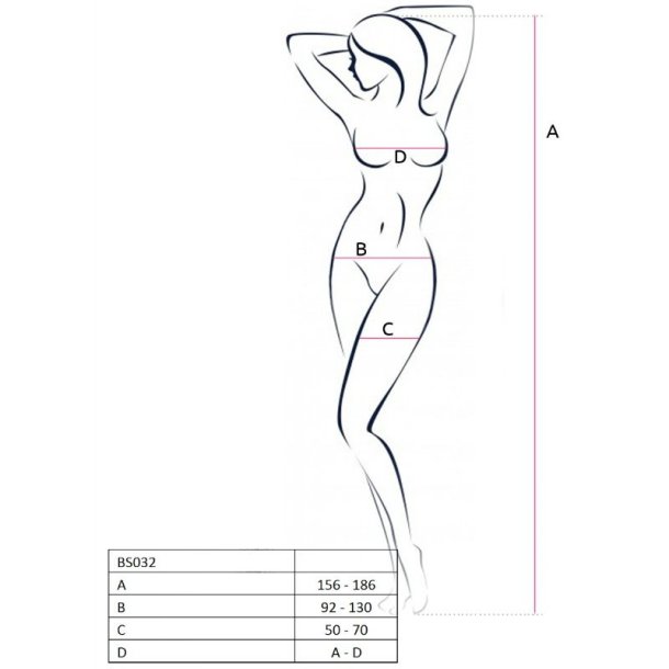 PASSION bs032 bodystocking hvid one size