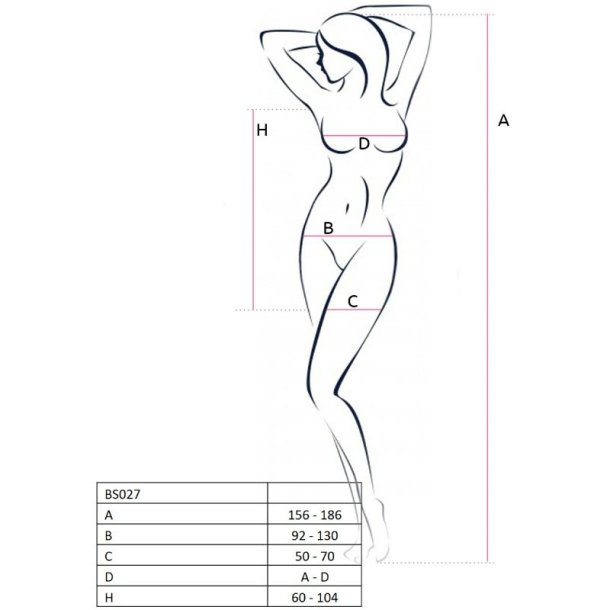 PASSION BS027 bodystocking kjole sort one size