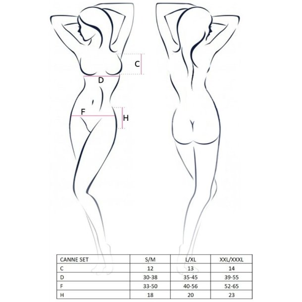 PASSION cane sort 3-pieces s�t str. S/M