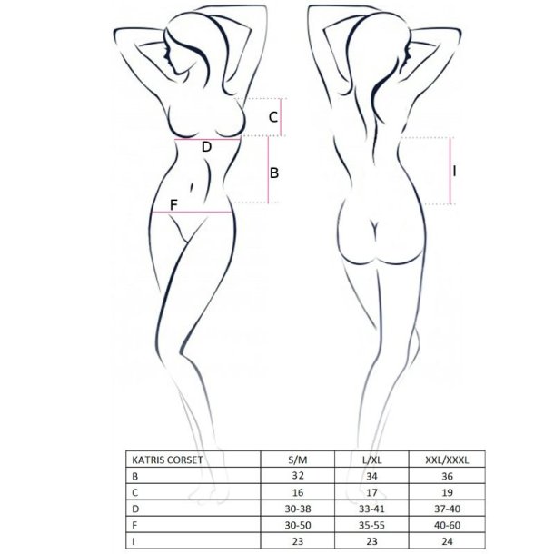 PASSION katriss korset sort S/M