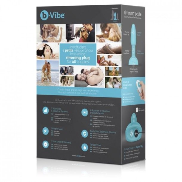 B-Vibe rimming petite remote control plug teal