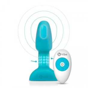 B-Vibe rimming petite remote control plug teal