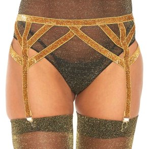 Leg Avenue elastisk guld str�mpeb�nd one size