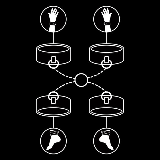 Fetish Submissive hogtie og manchets�t