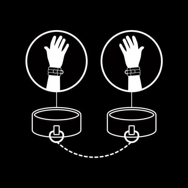 Fetish Submissive h�ndjern vegansk l�der