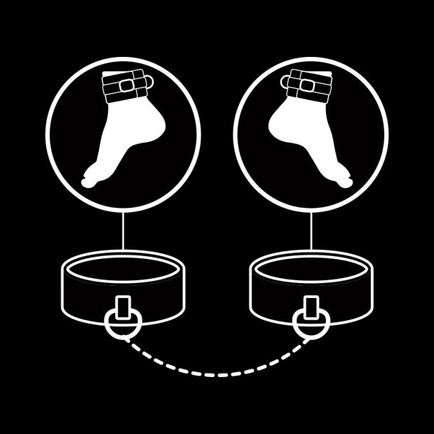 Fetish Submissive ankelmanschetter vegansk l�der