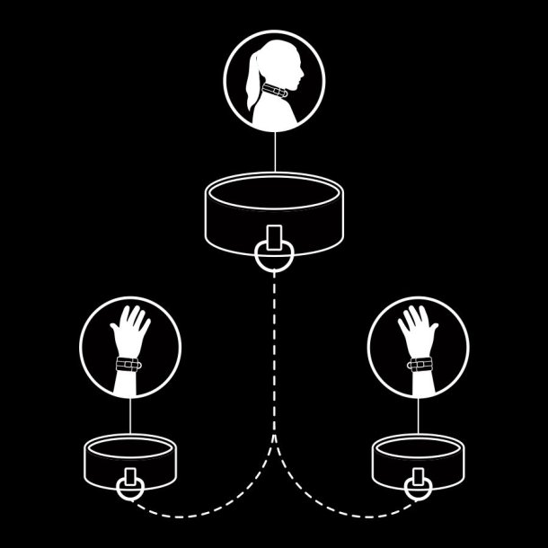 Fetish Submissive manschetter vegansk l�der