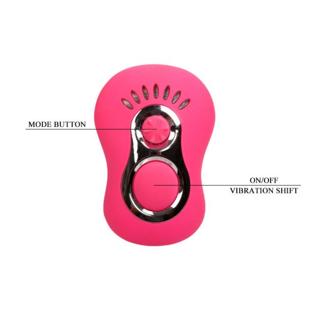 Baile butterfly strap-on vibrator double stimulates pink