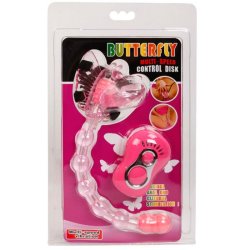 Baile butterfly strap-on vibrator double stimulates pink