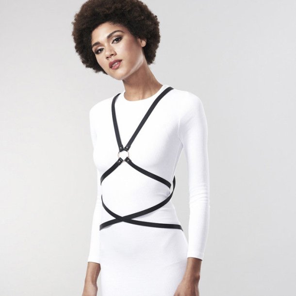 Bijoux Maze overkrops harness krydsdesign i sort