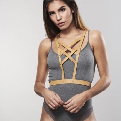 Bijoux Maze overkrops harness set brown