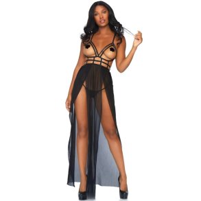 Leg Avenue open cup long maxi kjole and thong S/M