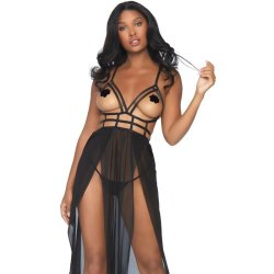 Leg Avenue open cup long maxi kjole and thong S/M