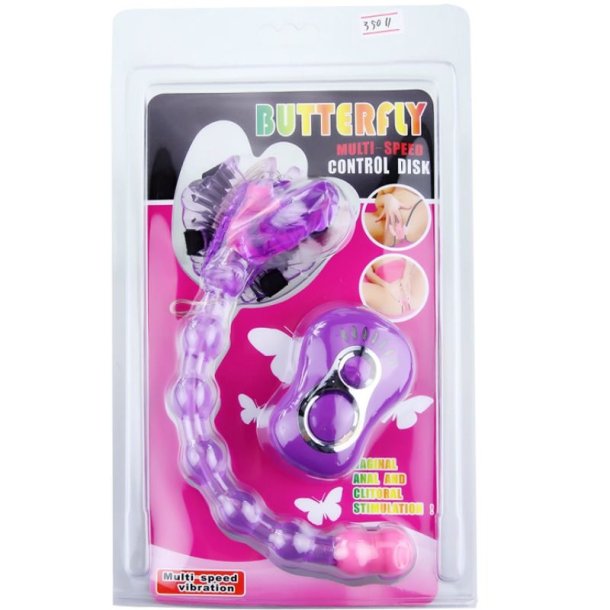 Baile butterfly strap-on vibrator double stimulates