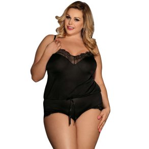 Subblime sort teddy blomstermotiv queen plus