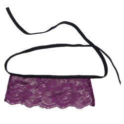 Subblime korset thong og blindfold sort og lilla S/M