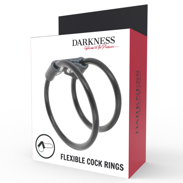 Darkness l�der dobbelt penis ring