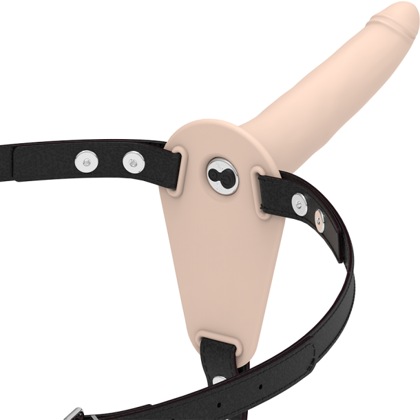 Fetish Submissive silikone strap-on vibrator flesh 15 cm