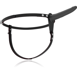 Fetish Submissive silikone strap-on vibrator sort 15 cm