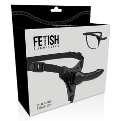 Fetish Submissive silikone strap-on sort 16 cm realistisk