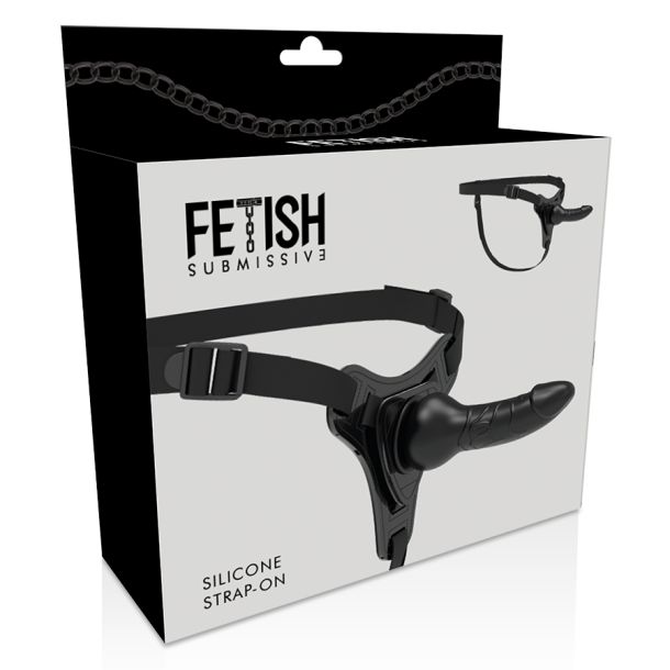 Fetish Submissive silikone strap-on sort 16 cm realistisk