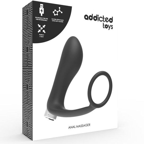 Addicted Toys sort genopladelig prostata vibrator g-punkt