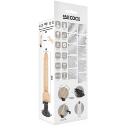 Basecock realistisk vibrator m. remote naturligt 19,5 cm