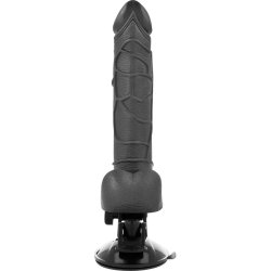 Basecock realistisk vibrator m. remote sort 19,5 cm