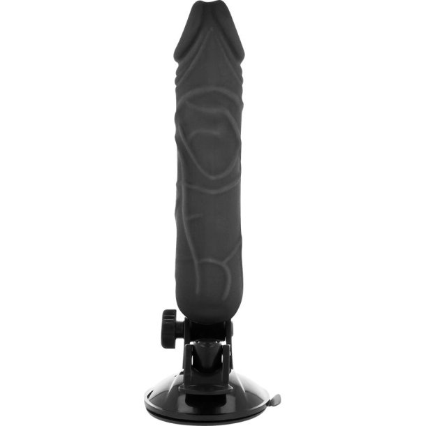 Basecock realistisk vibrator m. remote sort 20 cm