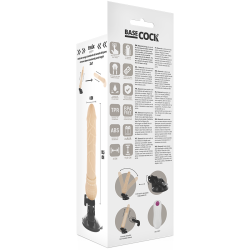 Basecock realistisk vibrator m. remote lys 19,5 cm