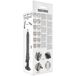 Basecock realistisk vibrator m. remote sort 19,5 cm