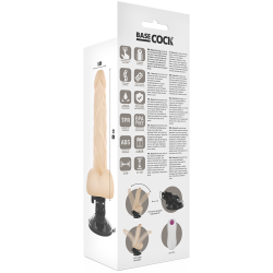 Basecock realistisk vibrator m. remote lys 21 cm