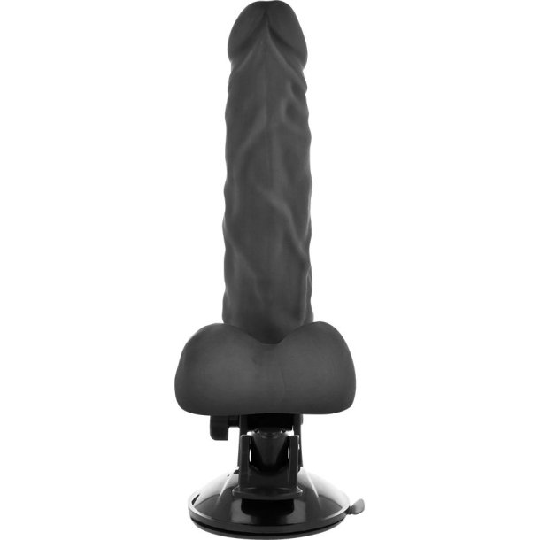 Basecock realistisk vibrator m. remote sort 21 cm