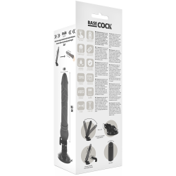 Basecock realistisk vibrator m. remote sort 19,5 cm